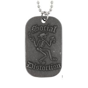 Social Distortion Skeleton Logo Dog Tag